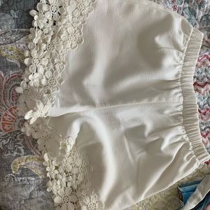 White high waisted shorts